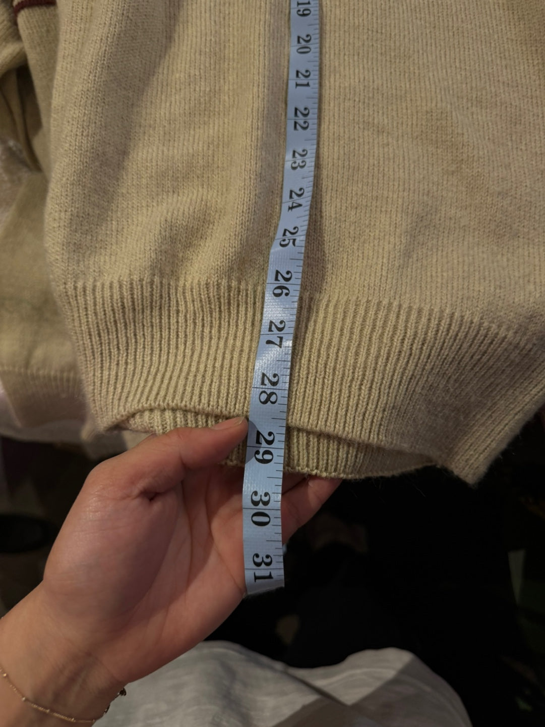 Vintage Oatmeal Colour Wool Blend Sweater