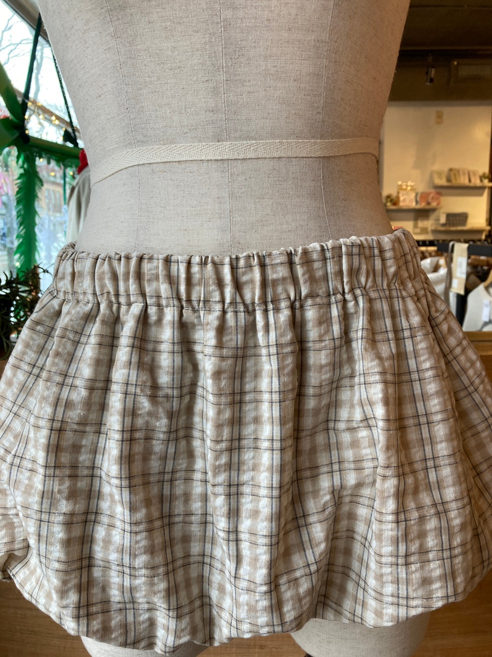 Plaid Bubble Layering Skirt