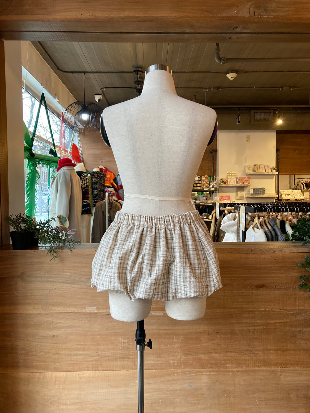Plaid Bubble Layering Skirt
