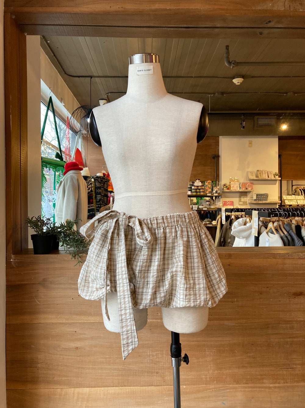 Plaid Bubble Layering Skirt