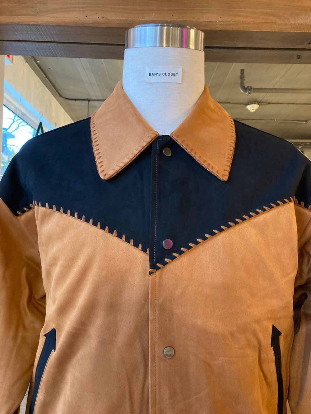 Men's Vegan Suede Western Style Bomber Jacket