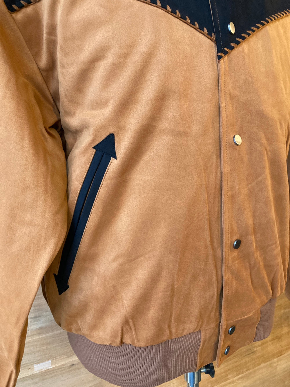 Men's Vegan Suede Western Style Bomber Jacket