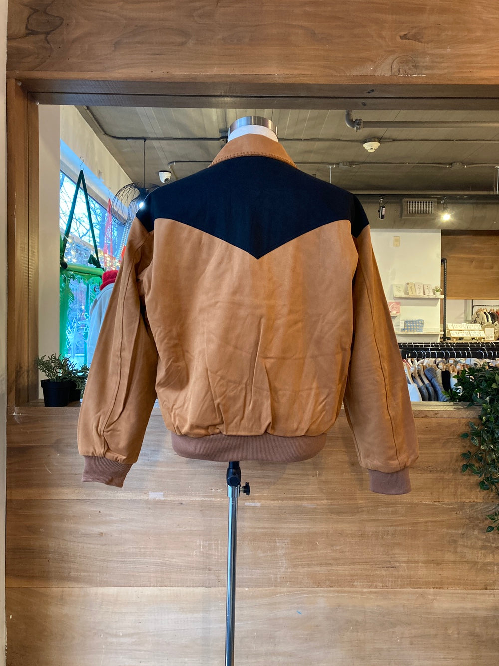 Men's Vegan Suede Western Style Bomber Jacket