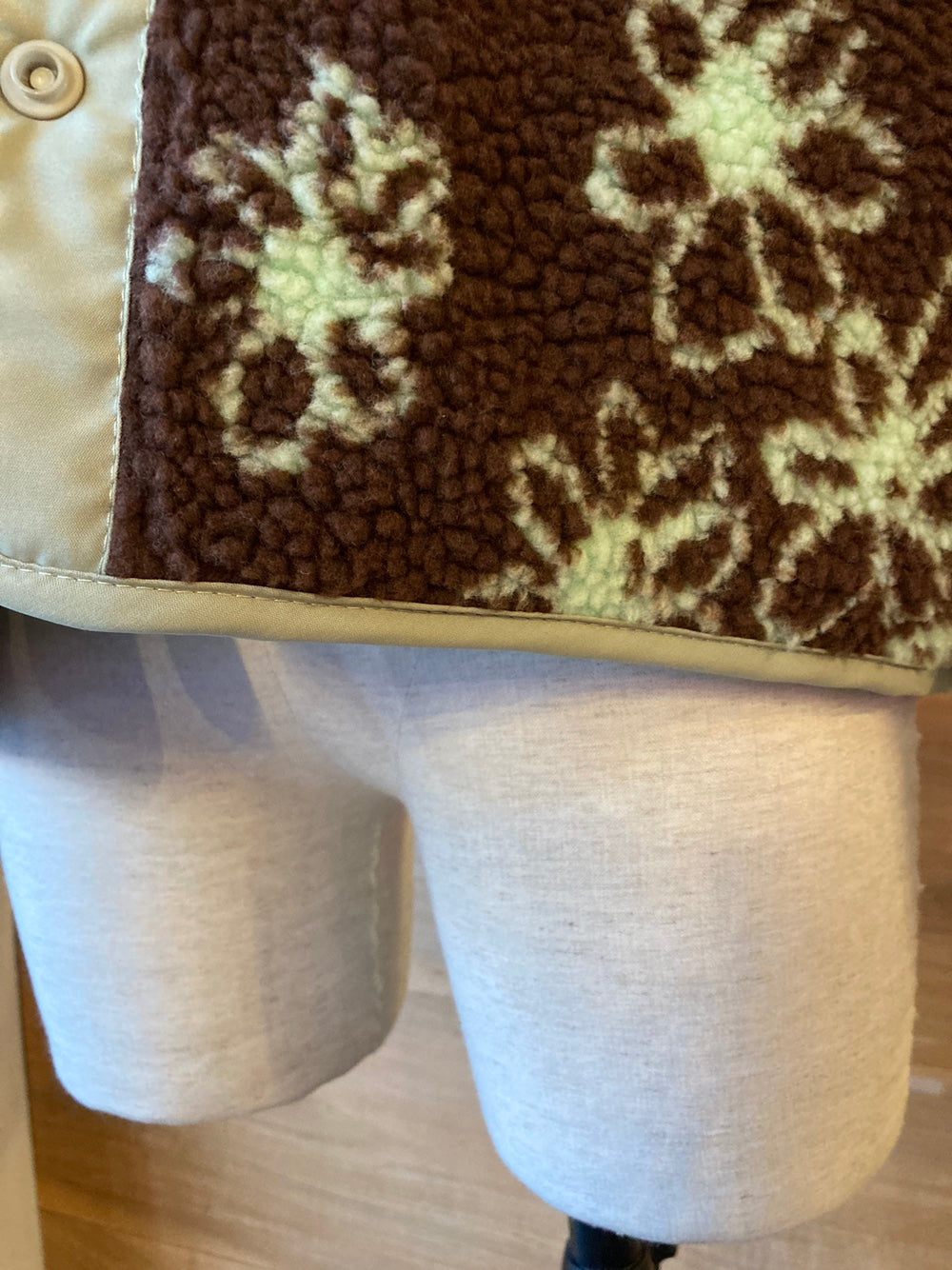 Reversible Floral Pattern Sherpa Jacket