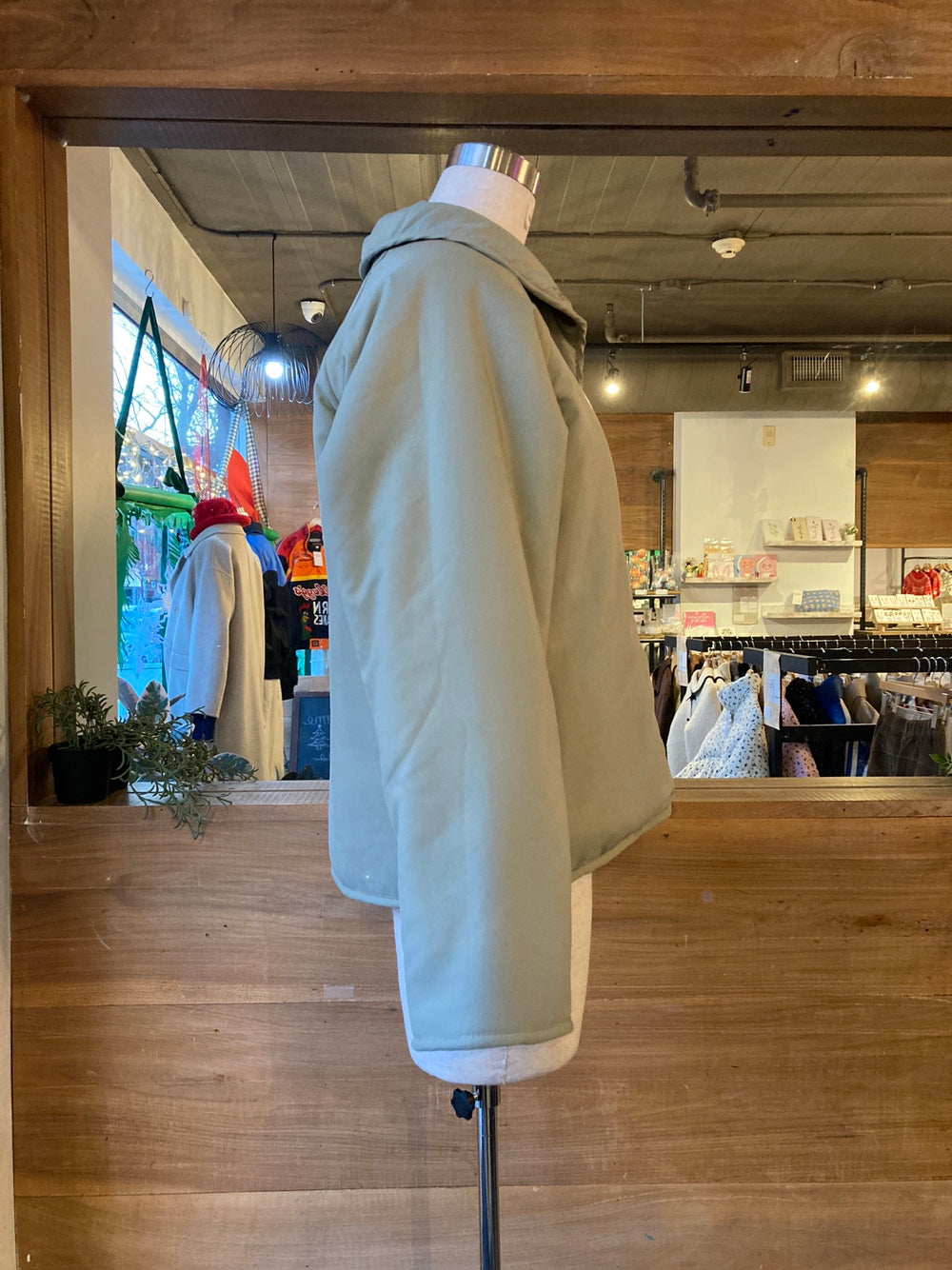 Reversible Floral Pattern Sherpa Jacket