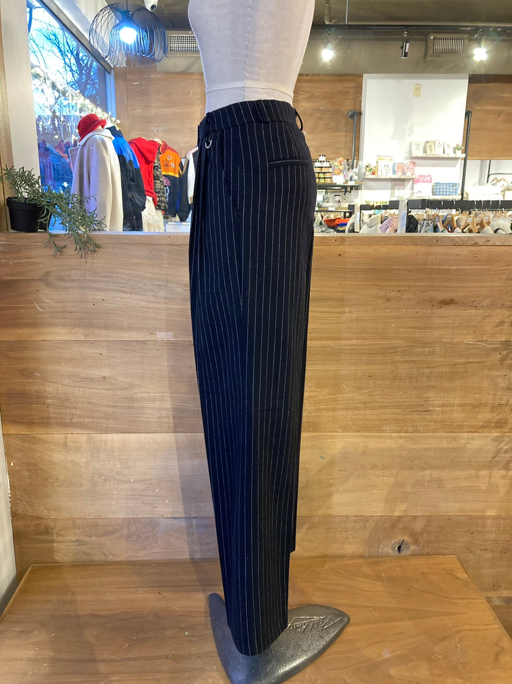 Pin Stripe Wool Dress Pants