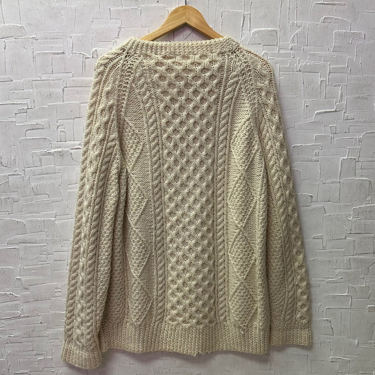 Vintage Cable Knit Cream Sweater