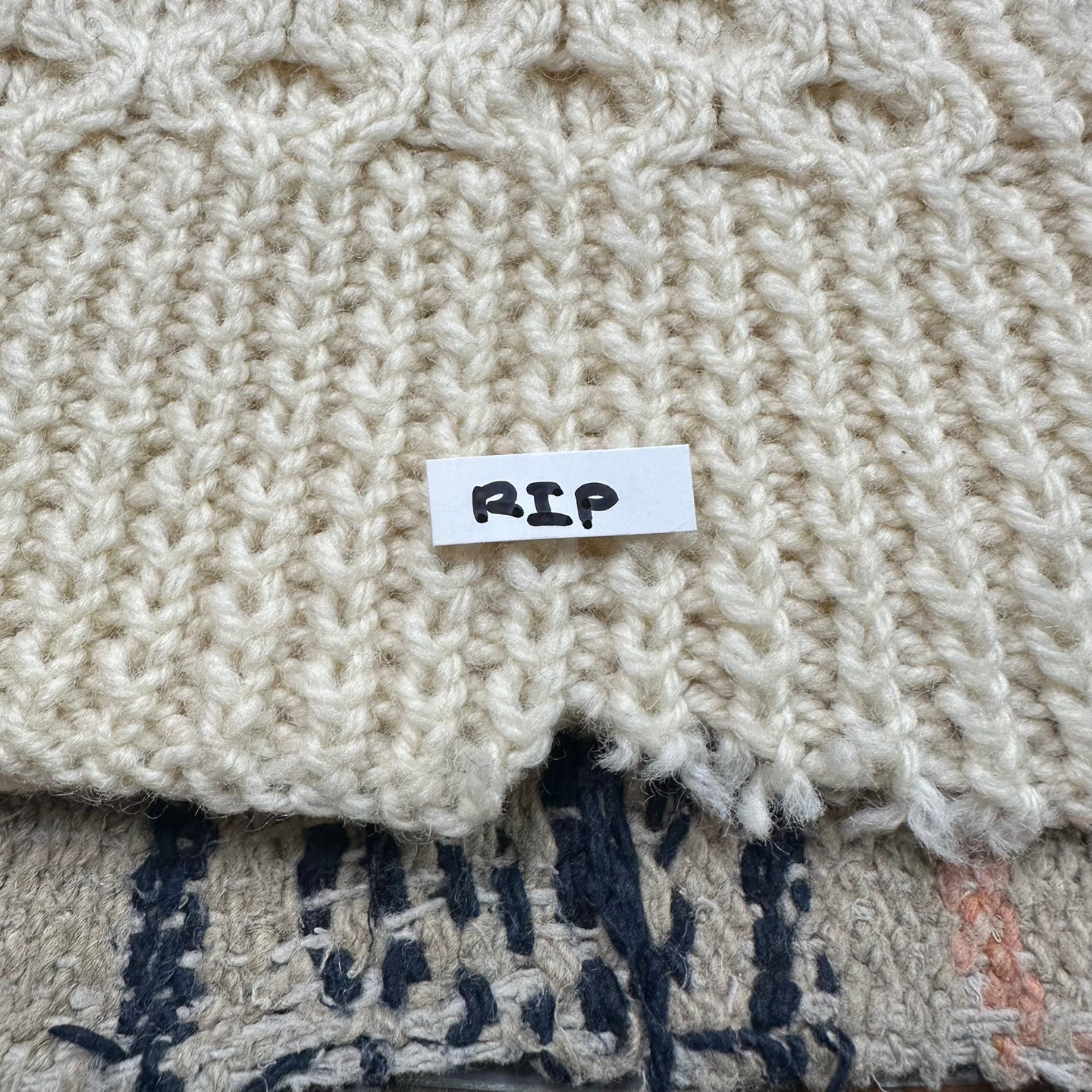 Vintage Cable Knit Cream Sweater