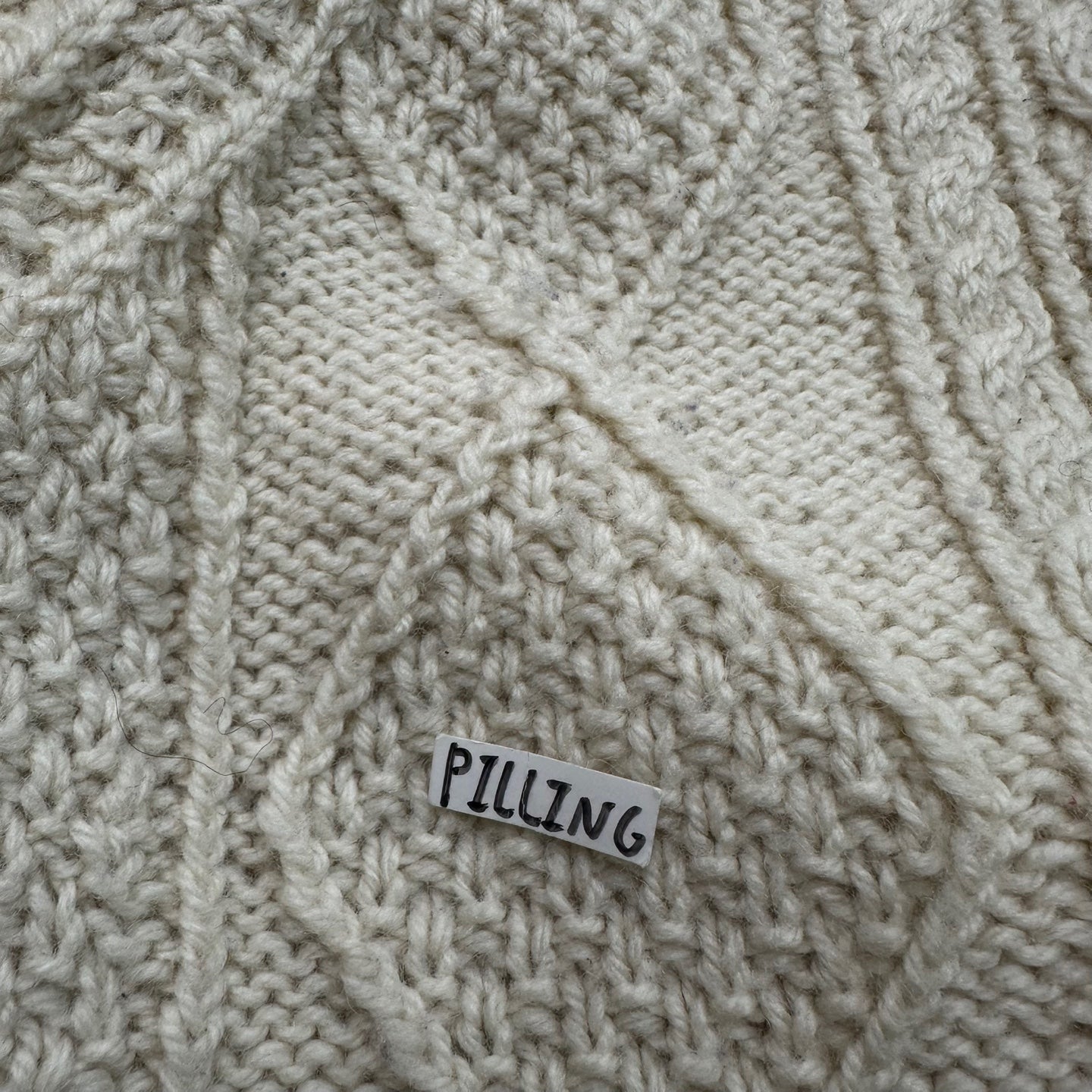Vintage Cable Knit Cream Sweater