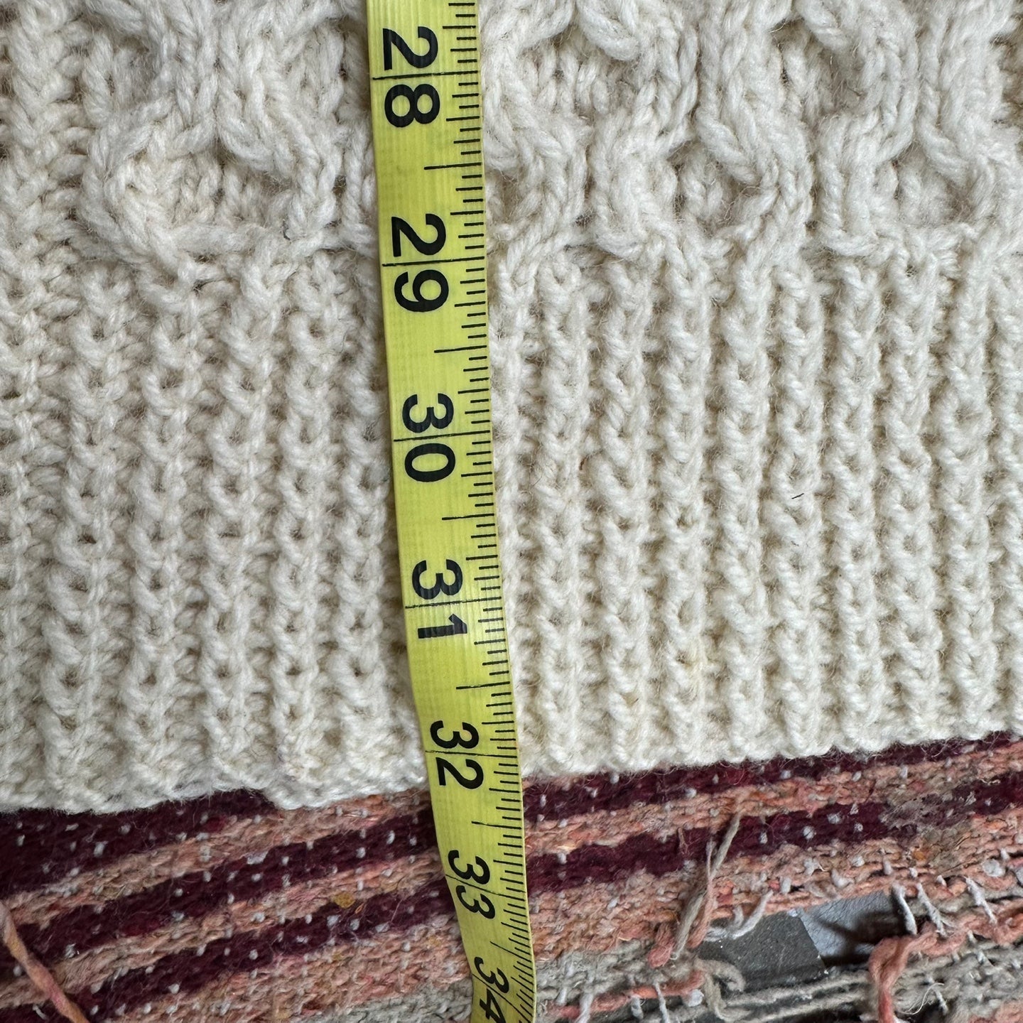 Vintage Cable Knit Cream Sweater