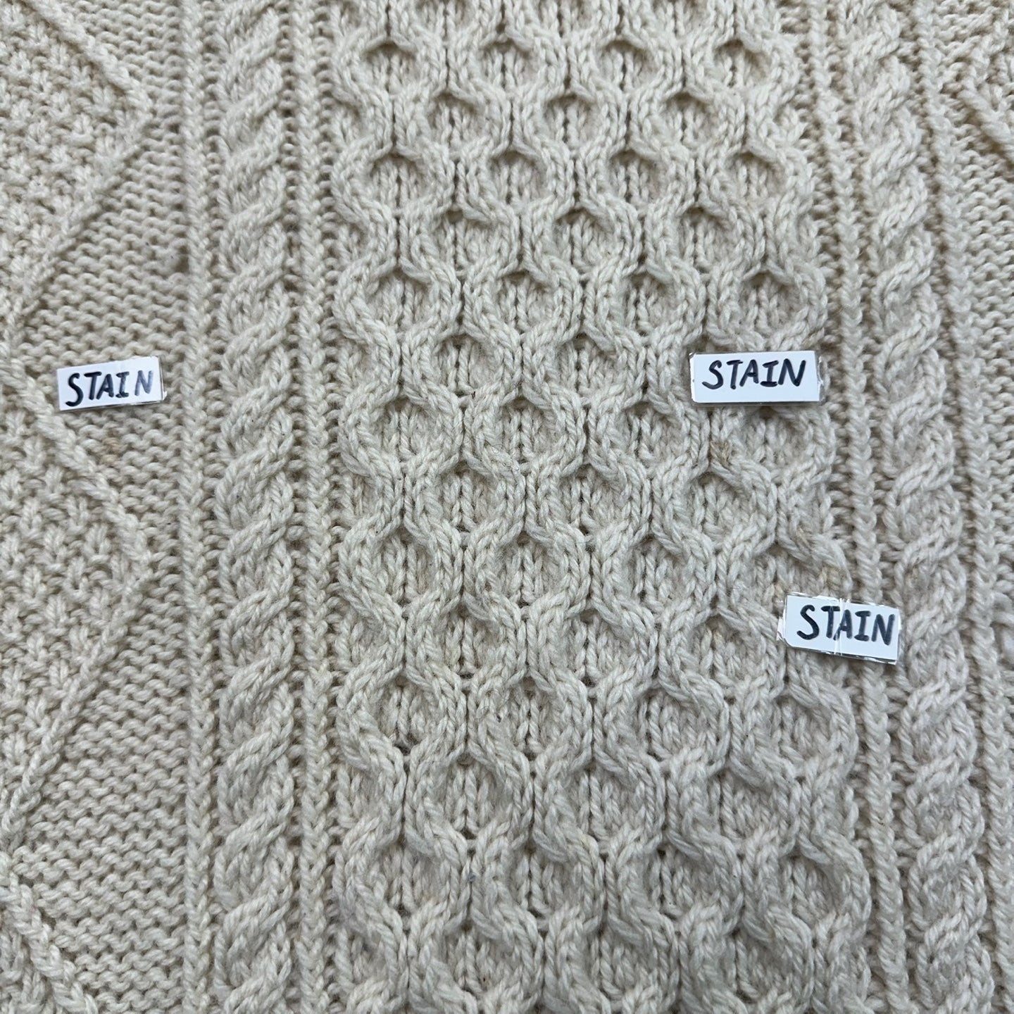 Vintage Cable Knit Cream Sweater