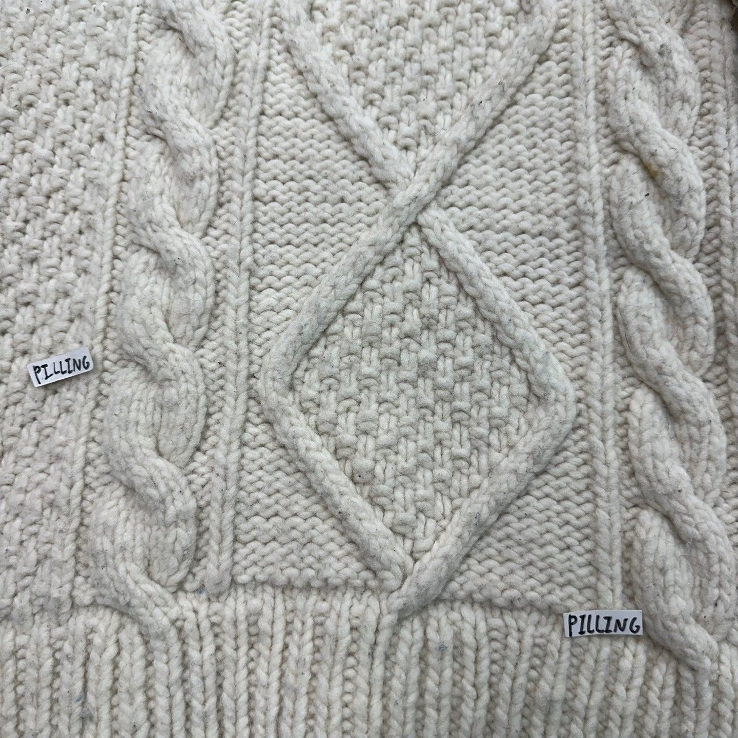 Vintage Hand Made Chunky Cream Turtle Neck Sweater with Buttons