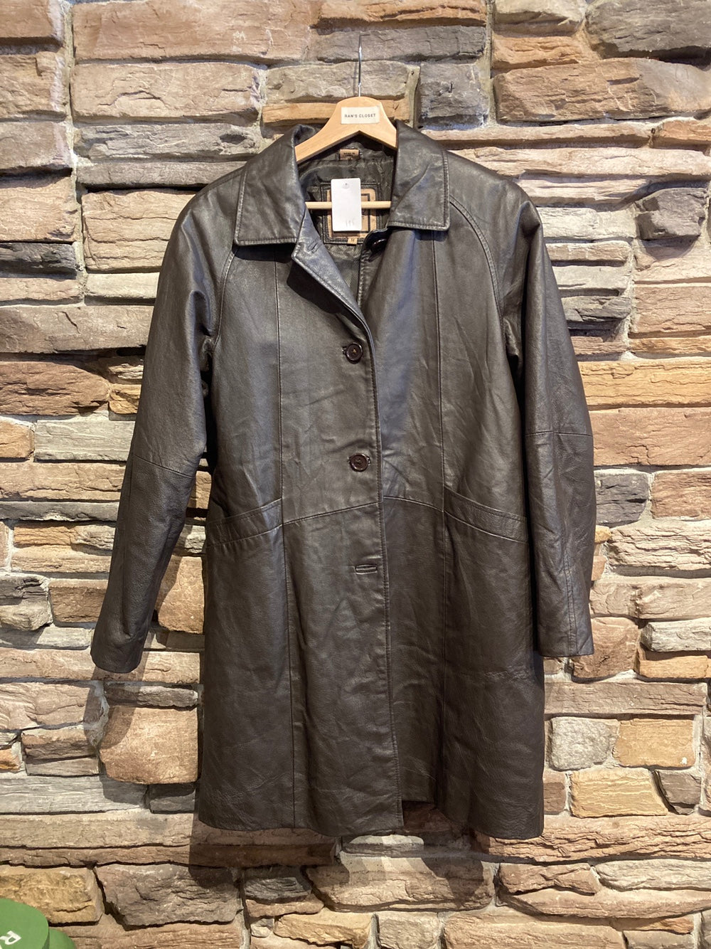 Excelled Collection Long Leather Jacket