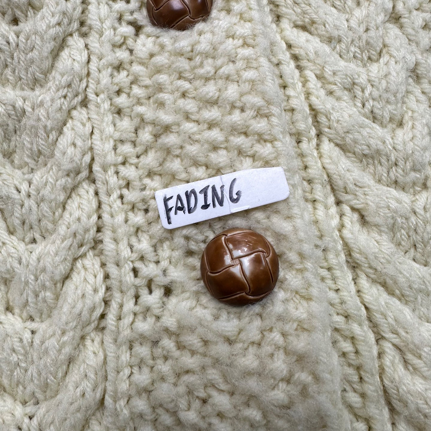 Vintage Cream Button Up Cardigan w/ Wooden Buttons