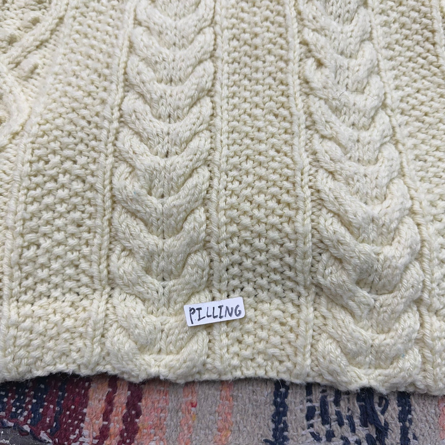 Vintage Cream Button Up Cardigan w/ Wooden Buttons