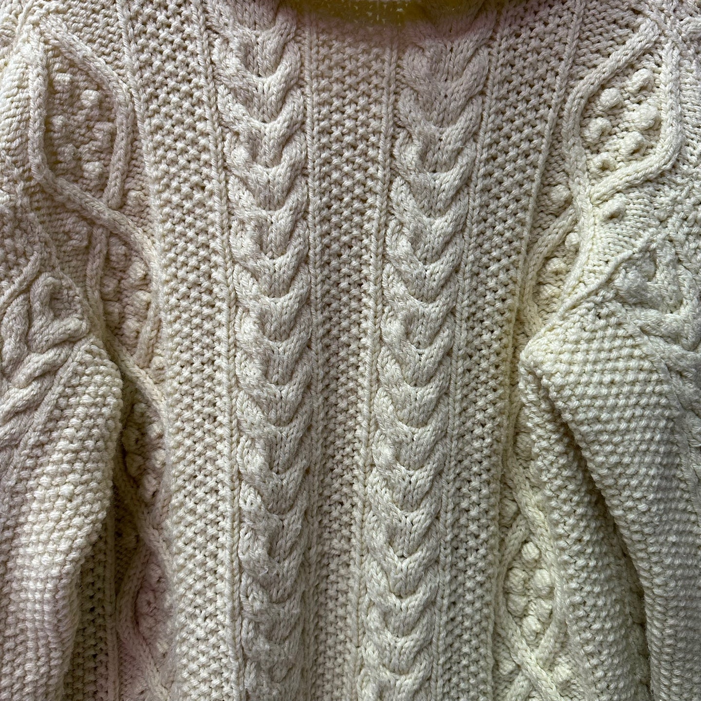 Vintage Cream Button Up Cardigan w/ Wooden Buttons