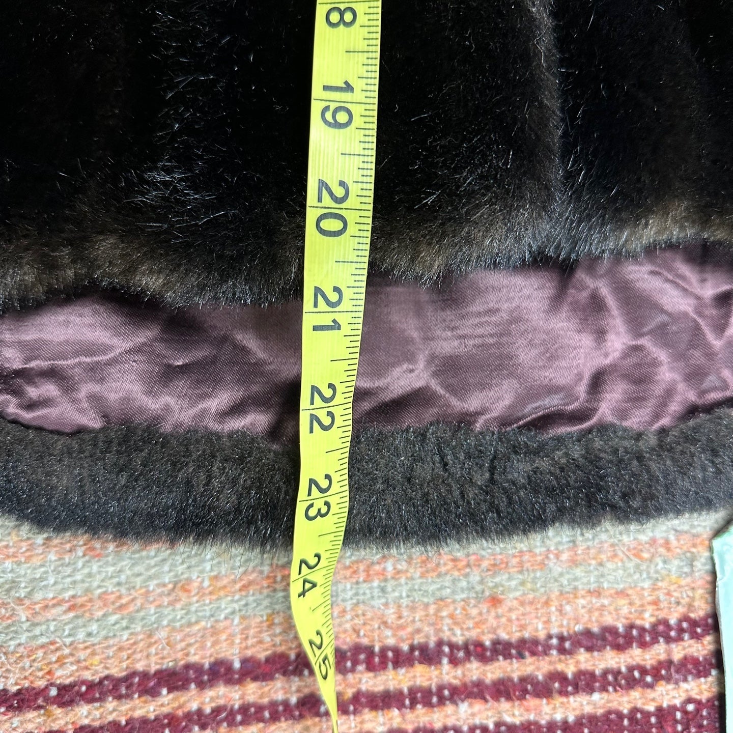 Vintage Simpson's Faux Fur Dark Brown Shawl