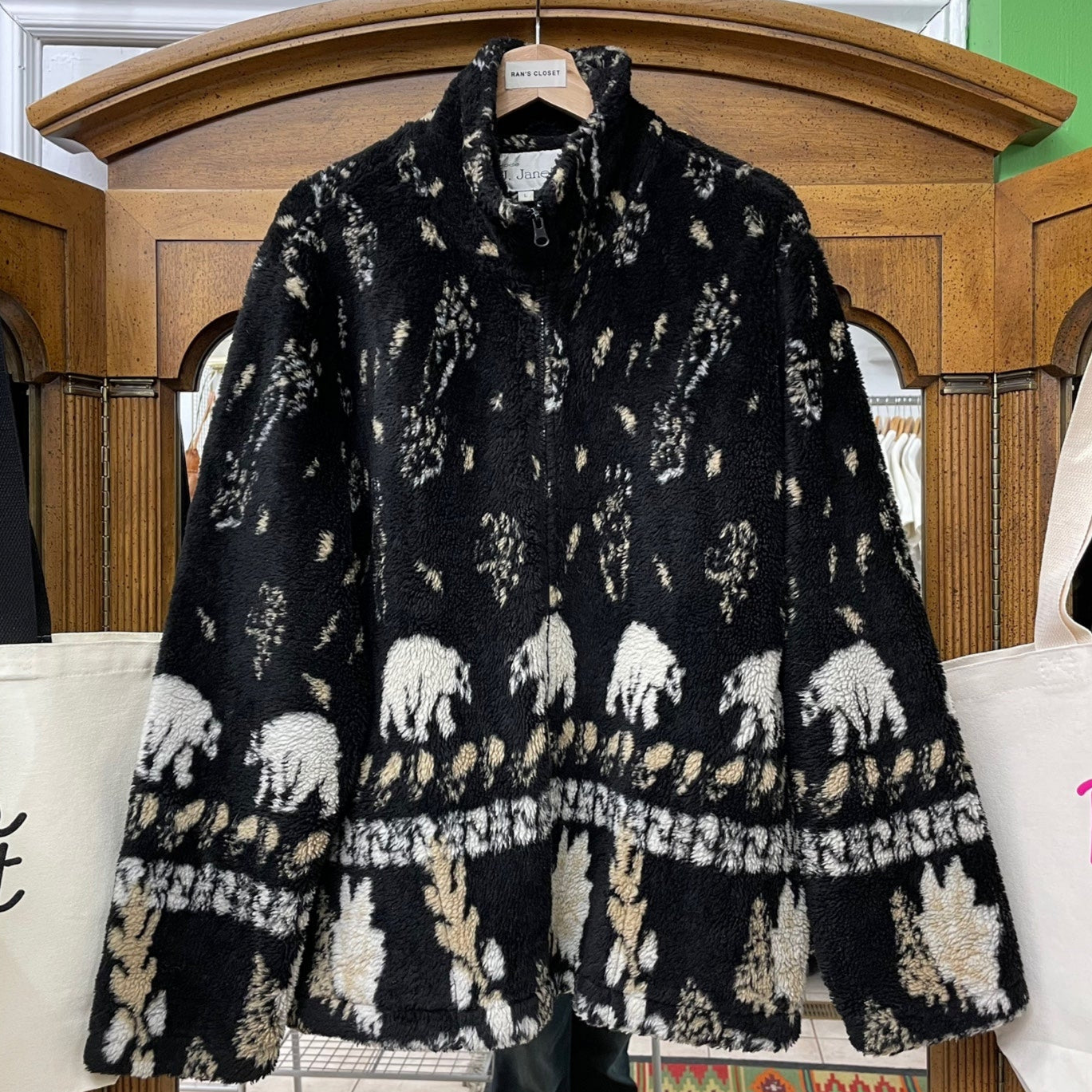 Vintage Mode by J.Janet Black Fleece Sweater