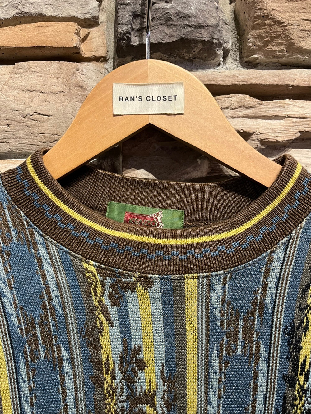 Vintage Kenzo Paris Golf Striped and Floral Sweater