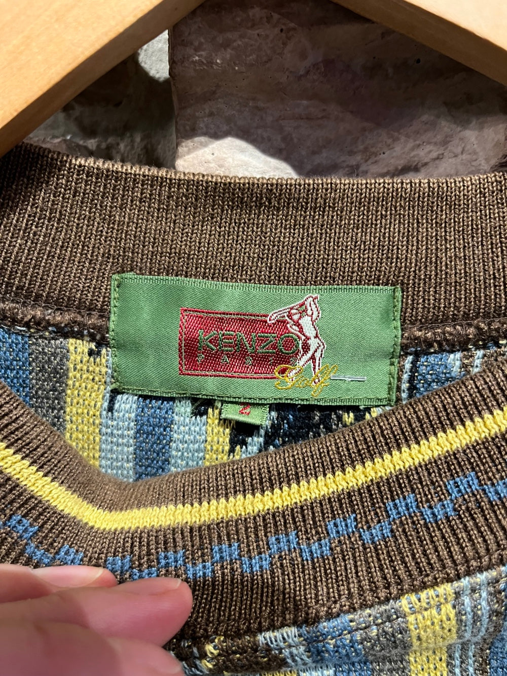 Vintage Kenzo Paris Golf Striped and Floral Sweater