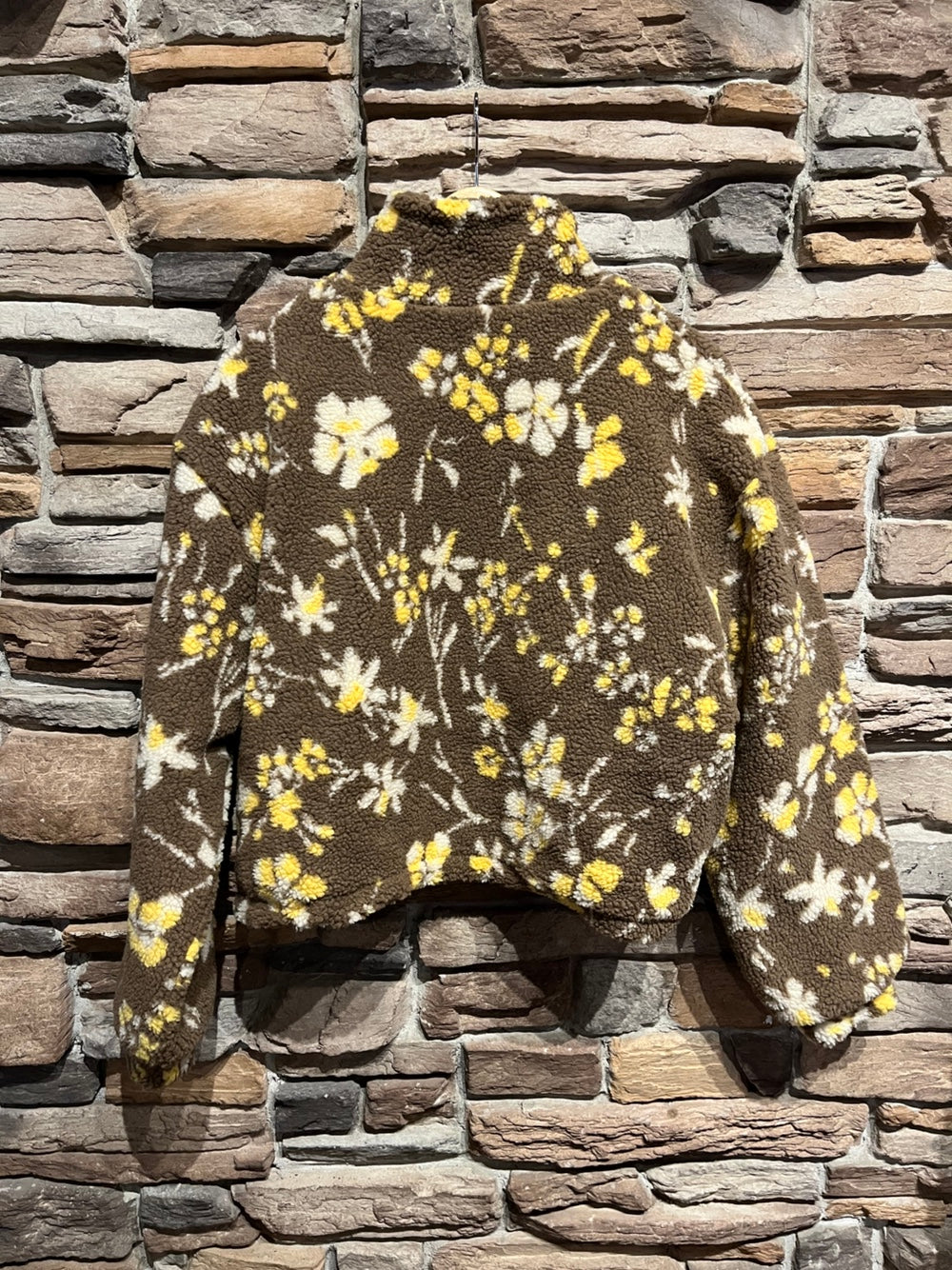 Floral Zip Up Sherpa Jacket