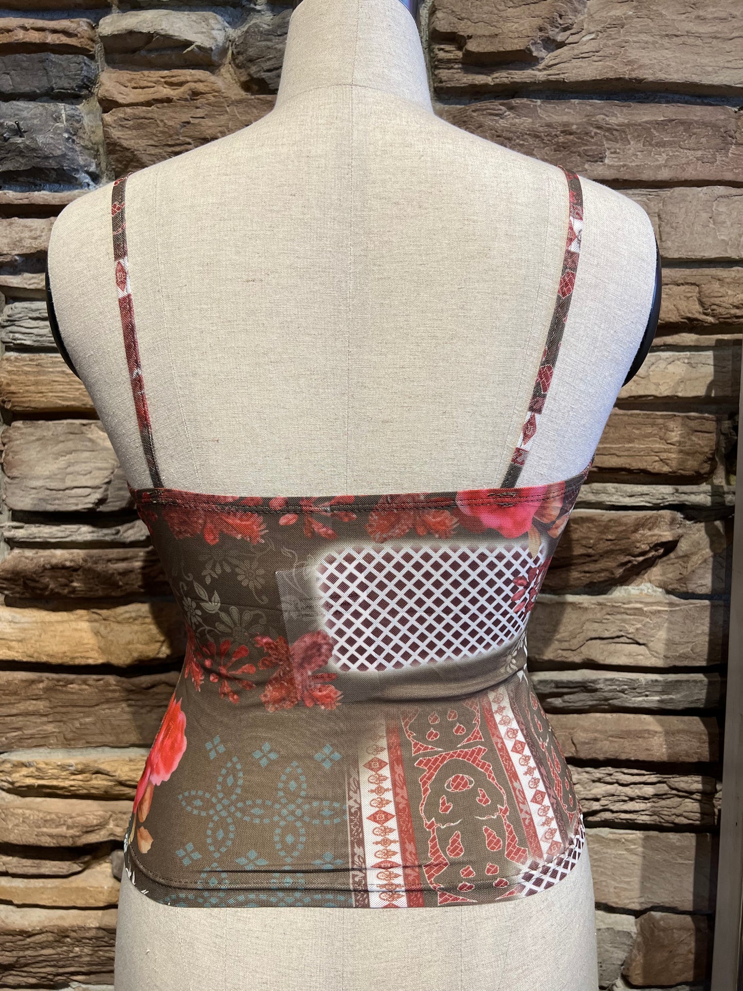 Sheer Patterned Tank Top