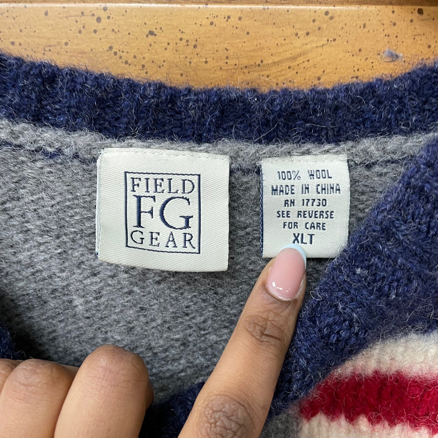 Vintage Field Gear Wool American Flag and Snowflakes Sweater