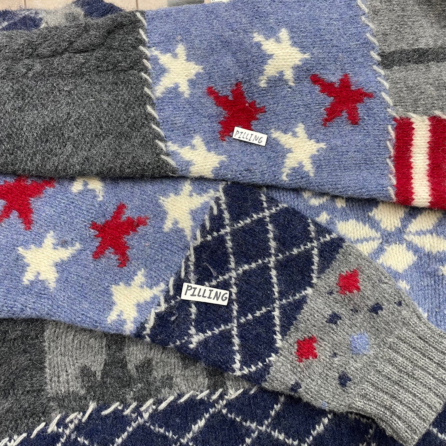 Vintage Field Gear Wool American Flag and Snowflakes Sweater