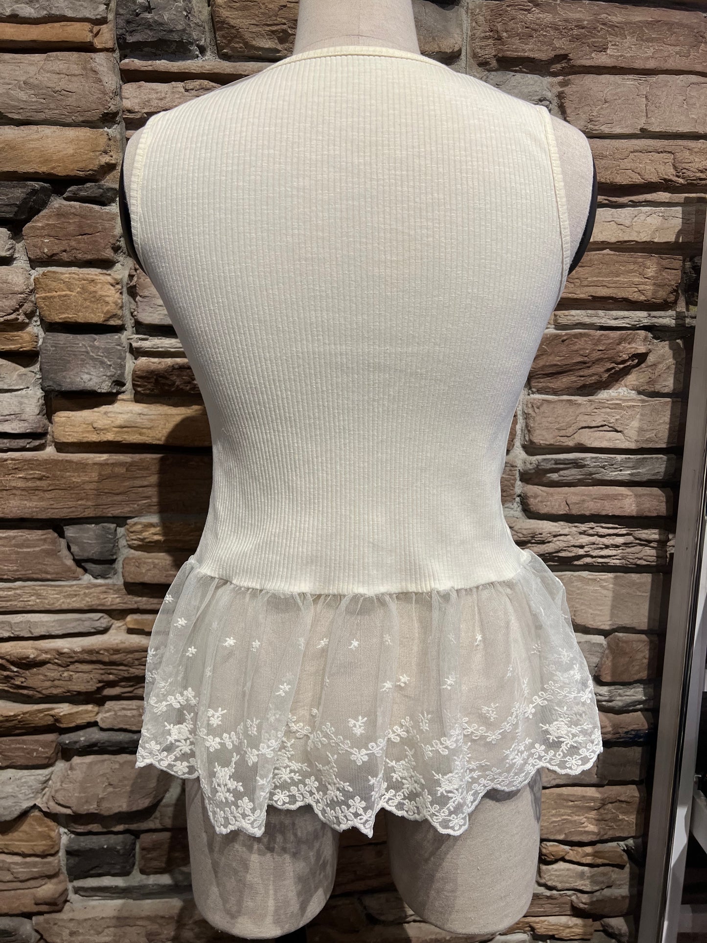 Sheer Peplum Tank Top and Cardigan Set