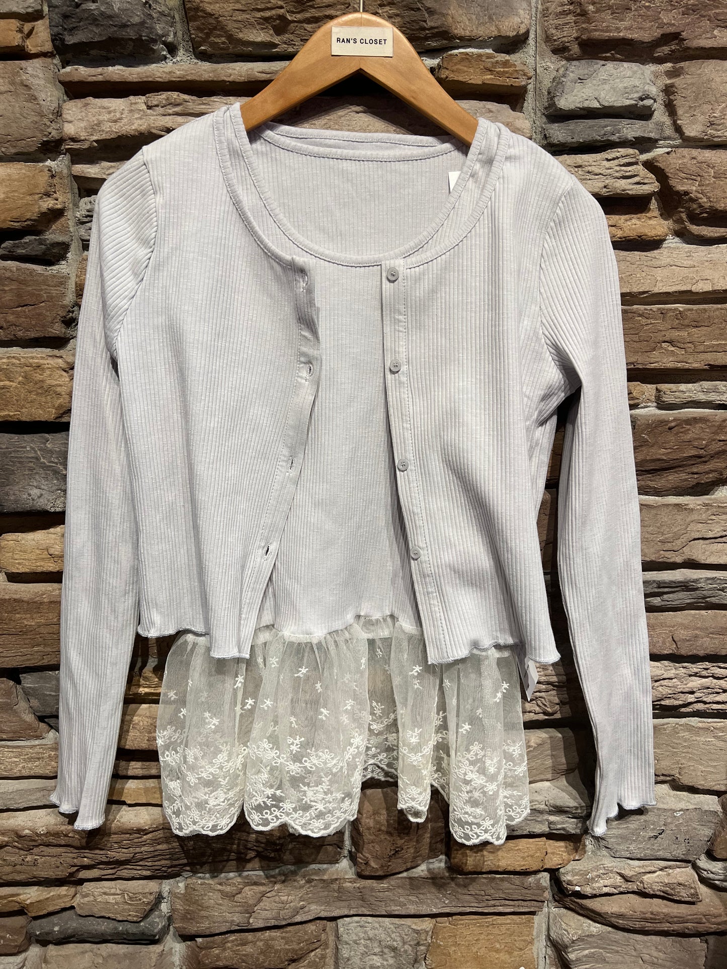 Sheer Peplum Tank Top and Cardigan Set