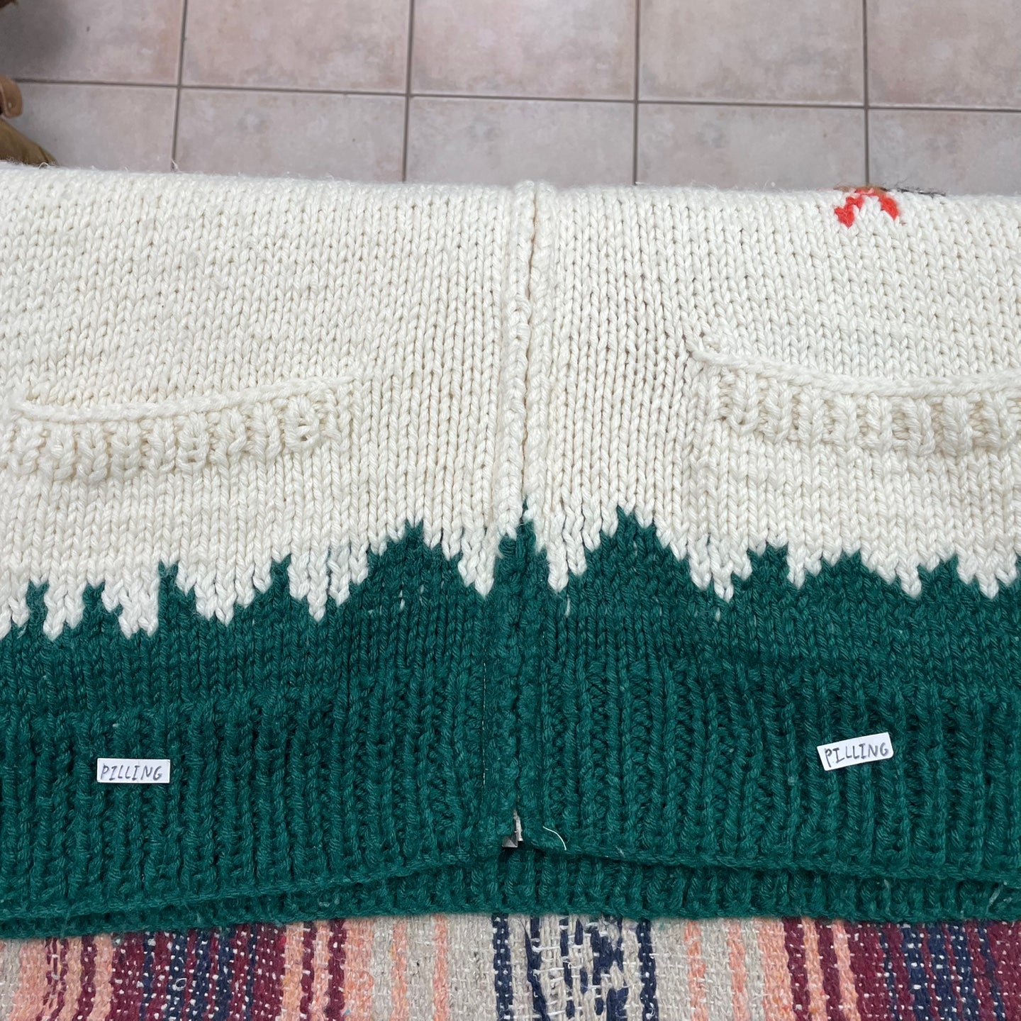 Vintage Zip Up Knit Sweater with Ducks