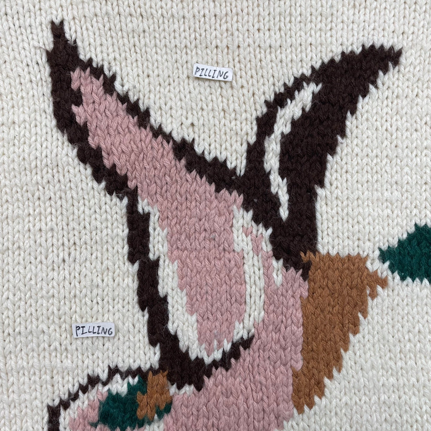 Vintage Zip Up Knit Sweater with Ducks