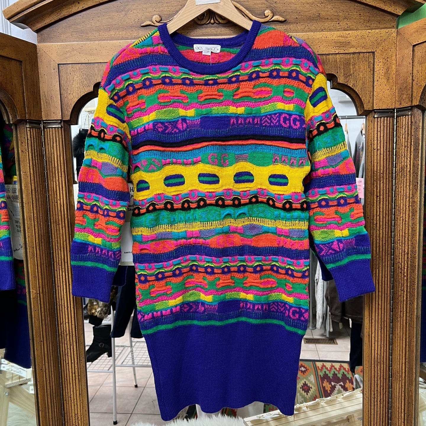 Vintage Gaygbson Coogi Style Flare 3D Knit Sweater