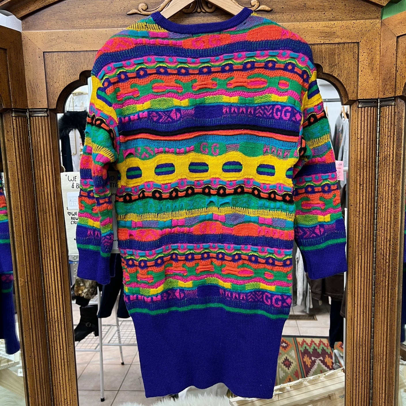 Vintage Gaygbson Coogi Style Flare 3D Knit Sweater