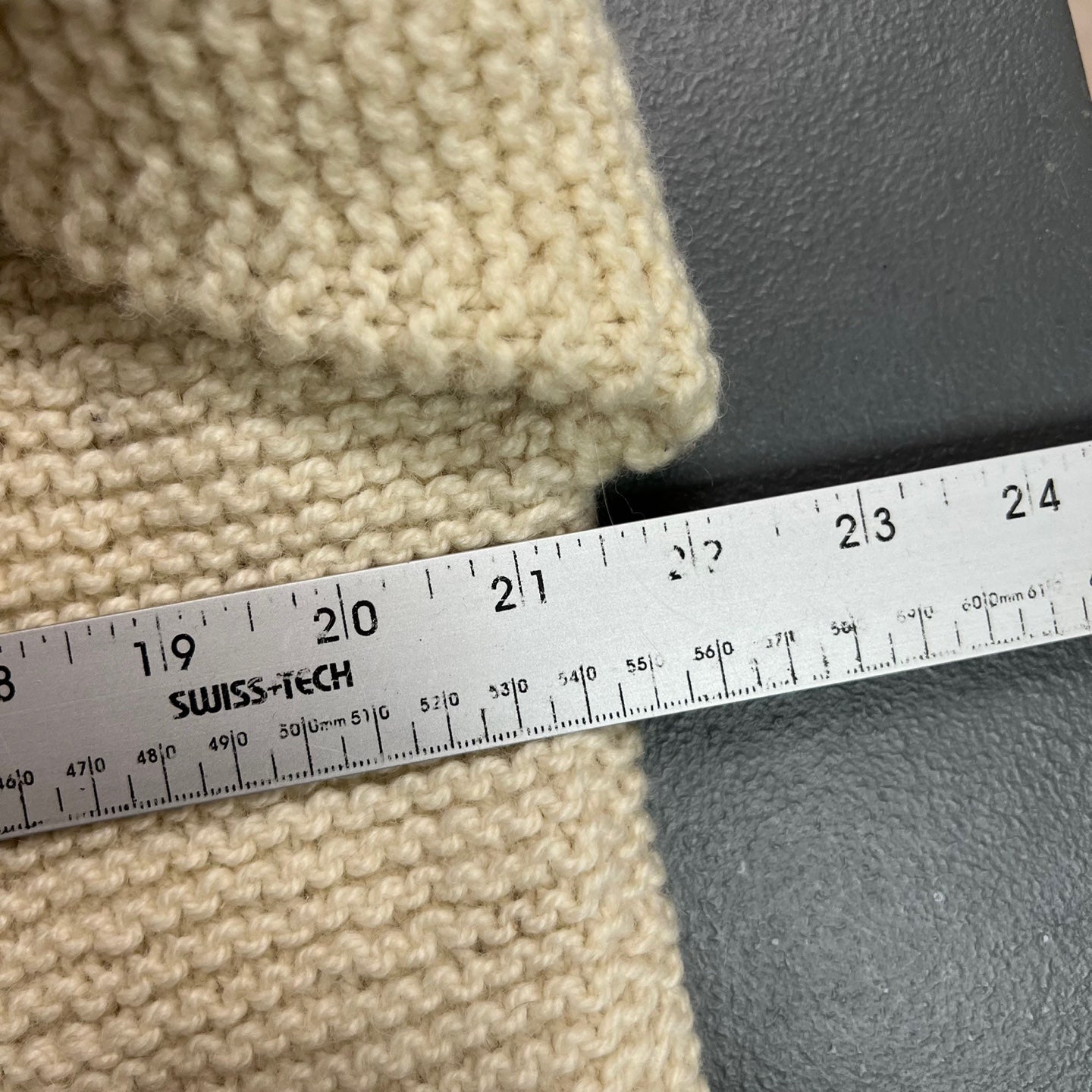 Vintage Oatmeal Knit Cardigan with Large Pockets