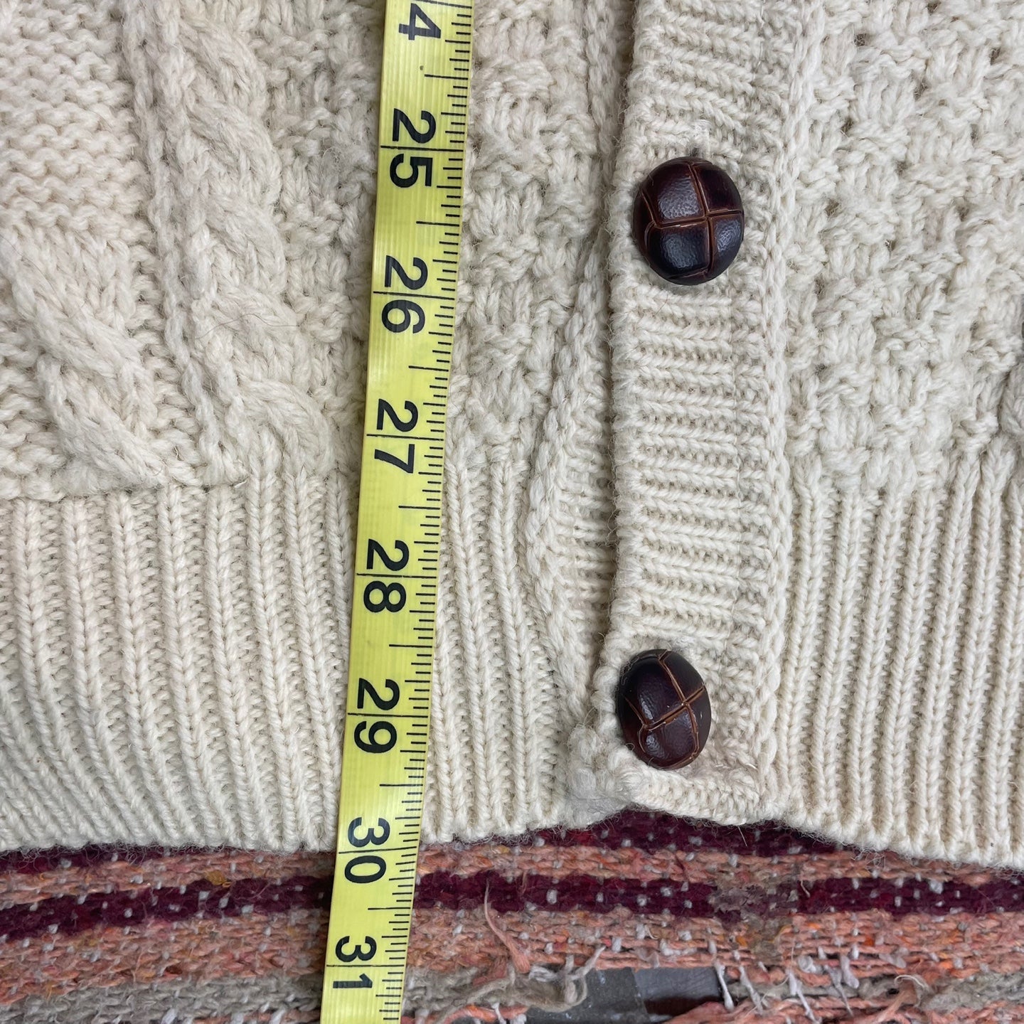 Vintage West Highland Wollens Made in Scotland Cream Cardigan
