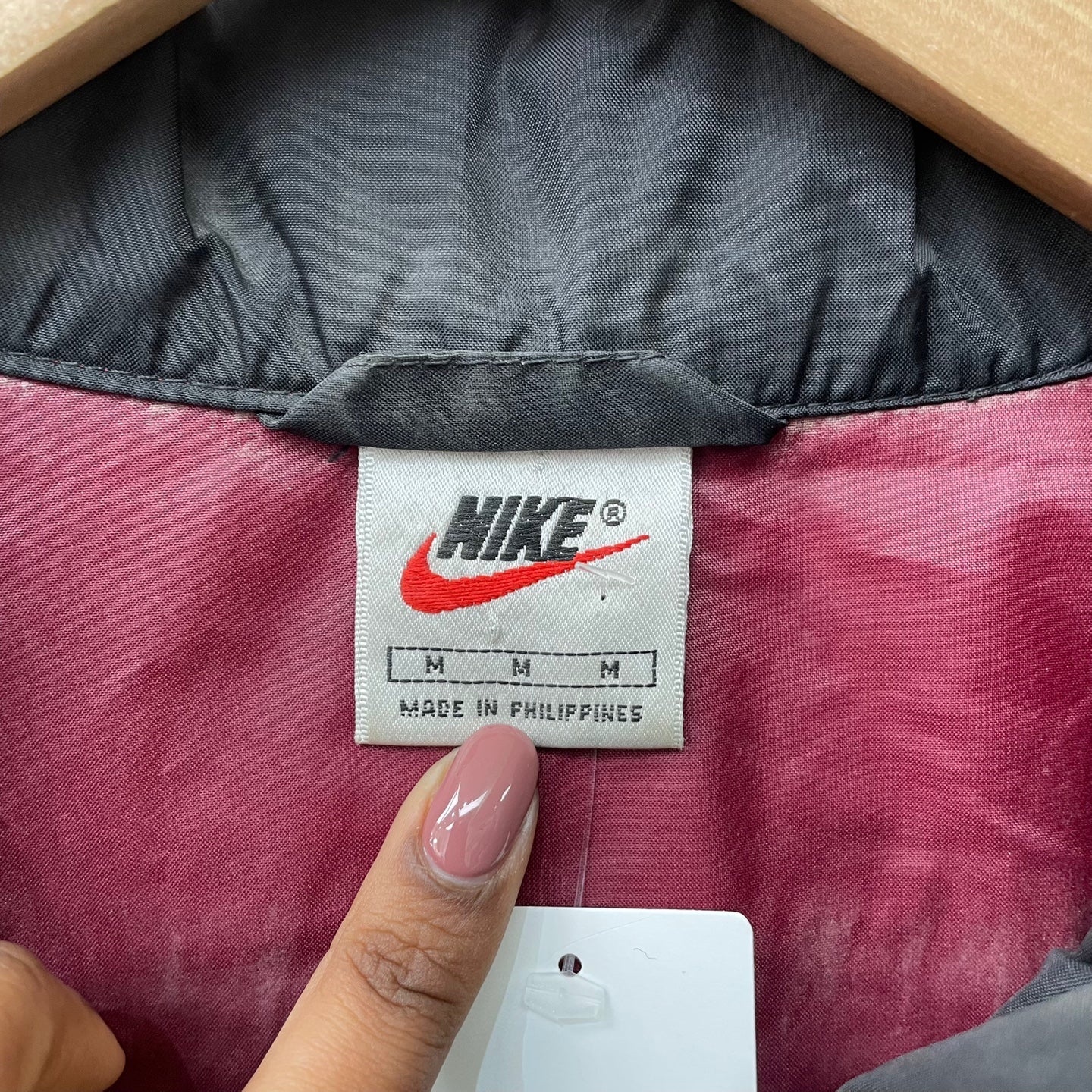 Vintage 90's Burgundy and Black Nike Wind Breaker
