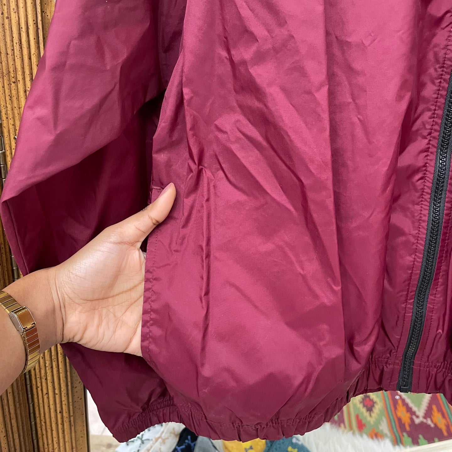 Vintage 90's Burgundy and Black Nike Wind Breaker