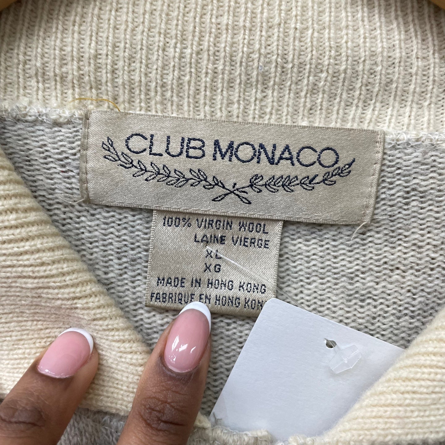 Vintage Club Monaco Virgin Wool Button Down Cardigan