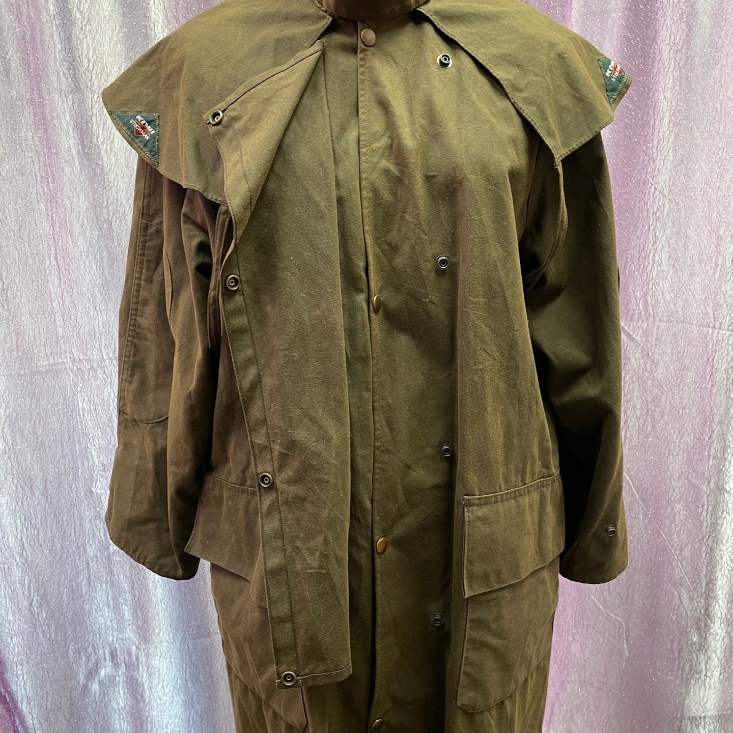 Vintage Eidex Kiwi Stockman Brown Oilskin Trench Coat