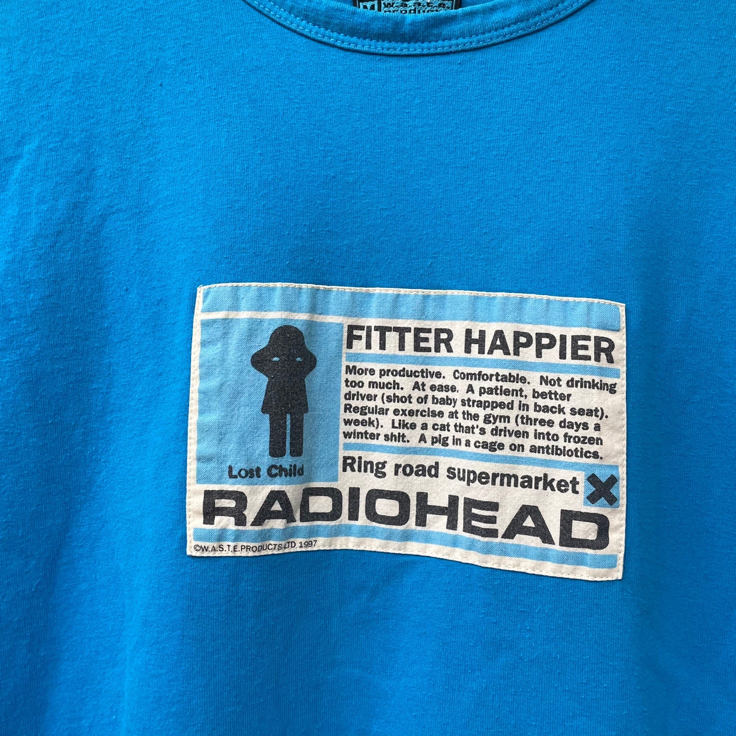Vintage w.a.s.t.e products Fitted Happier Radiohead T-Shirt