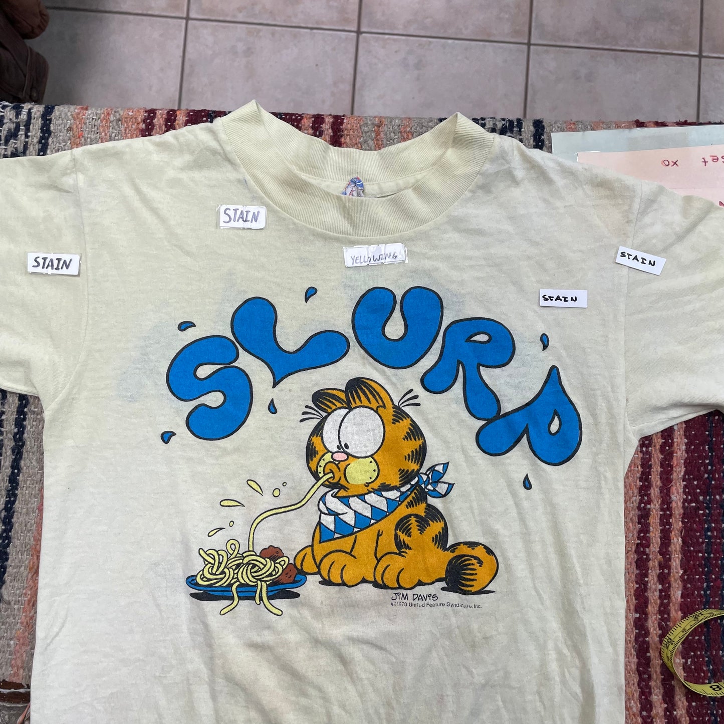 Vintage Garfield Slurp/Splat Jim Davis Graphic T-Shirt