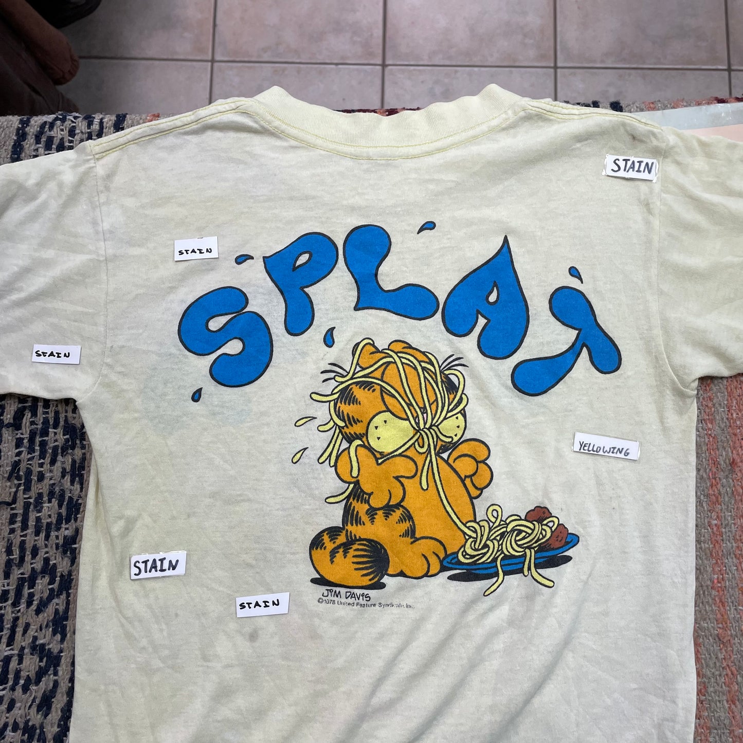 Vintage Garfield Slurp/Splat Jim Davis Graphic T-Shirt