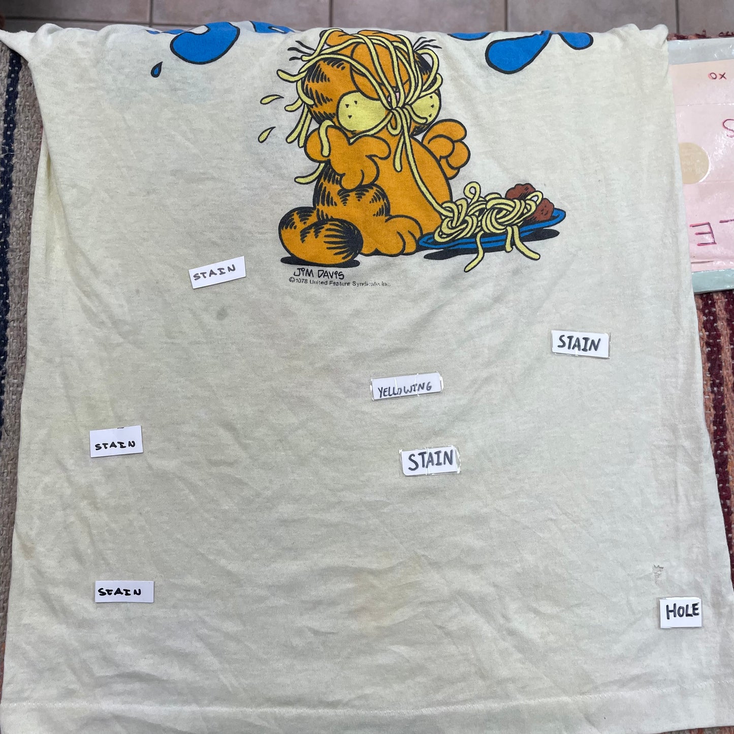 Vintage Garfield Slurp/Splat Jim Davis Graphic T-Shirt