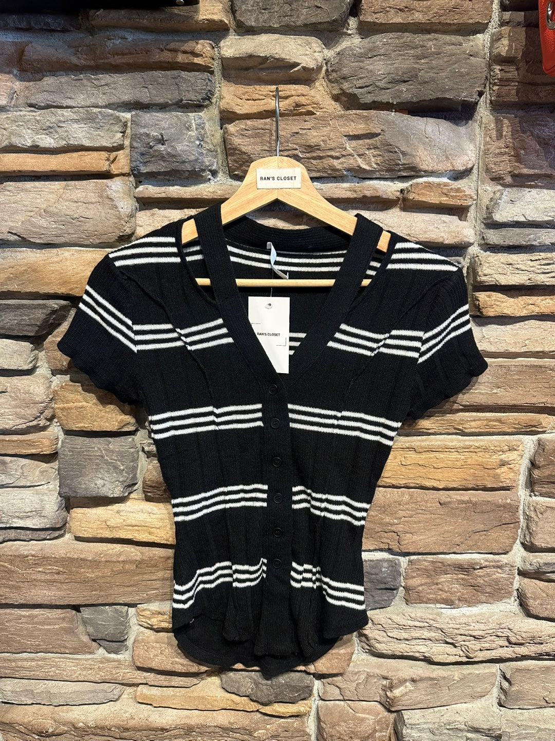 Striped Button Up Top