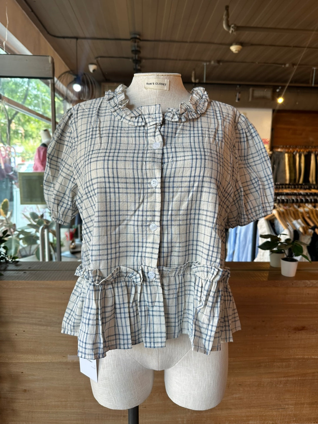 Boxy Plaid Blouse