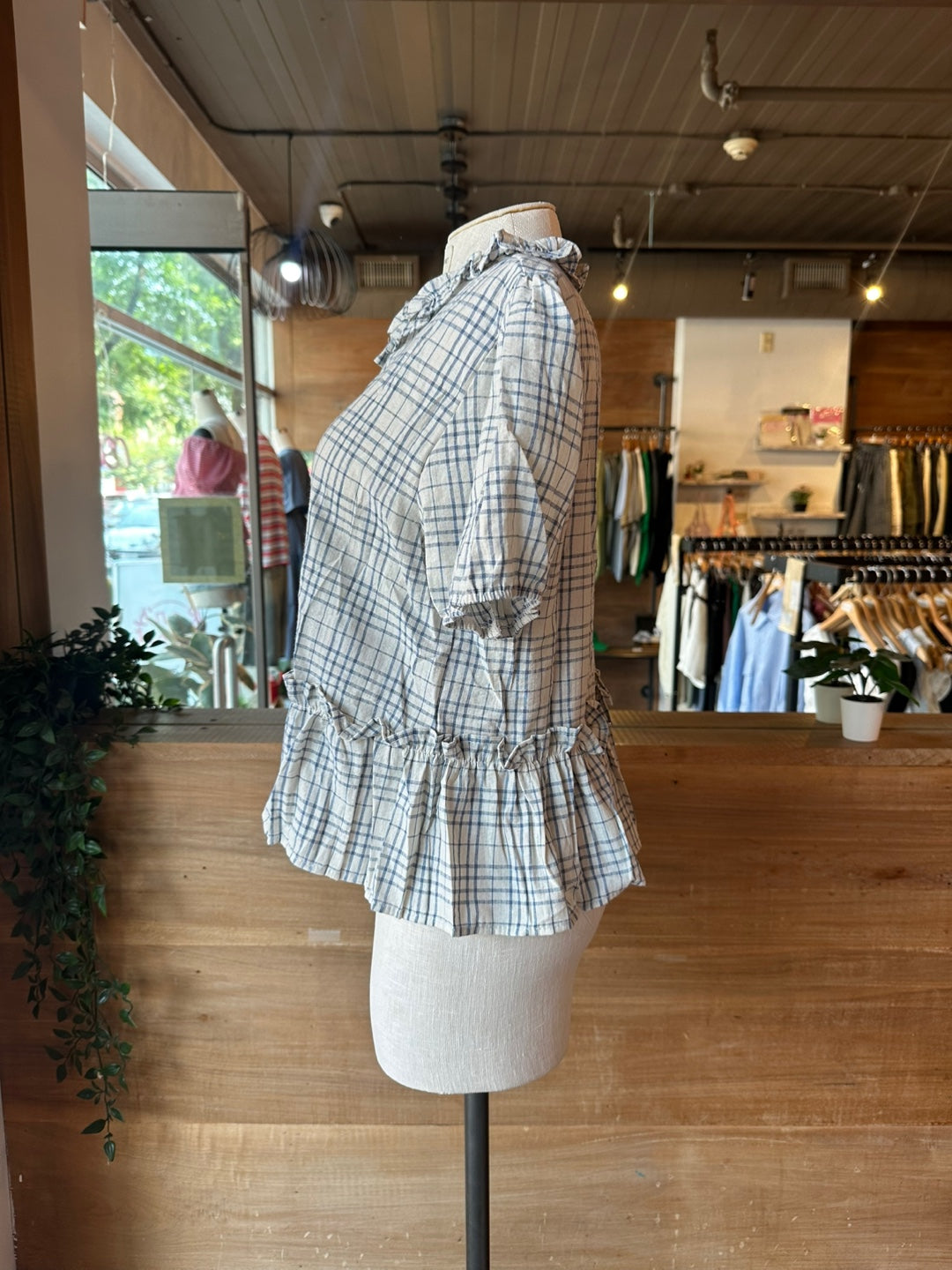 Boxy Plaid Blouse