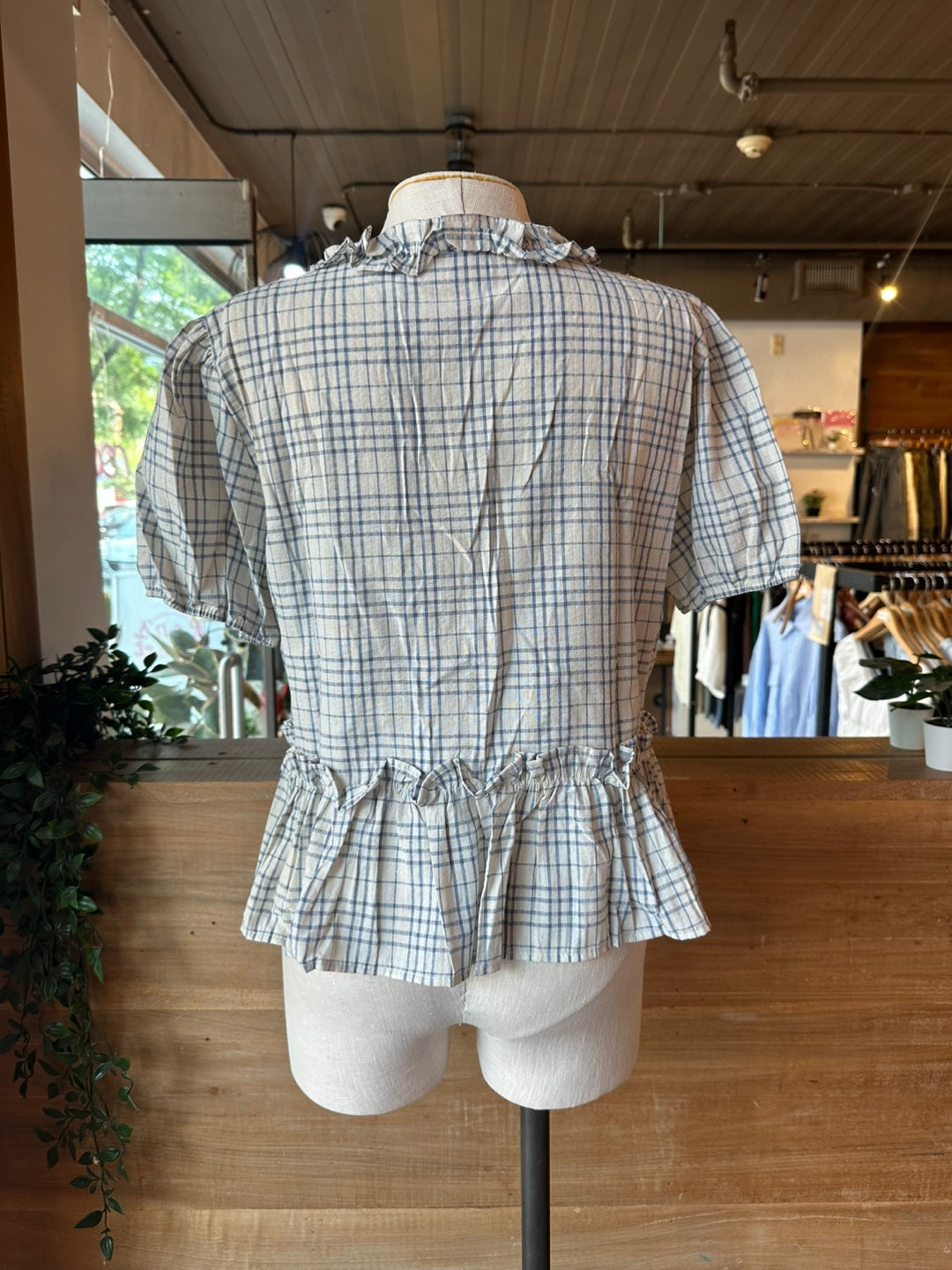 Boxy Plaid Blouse