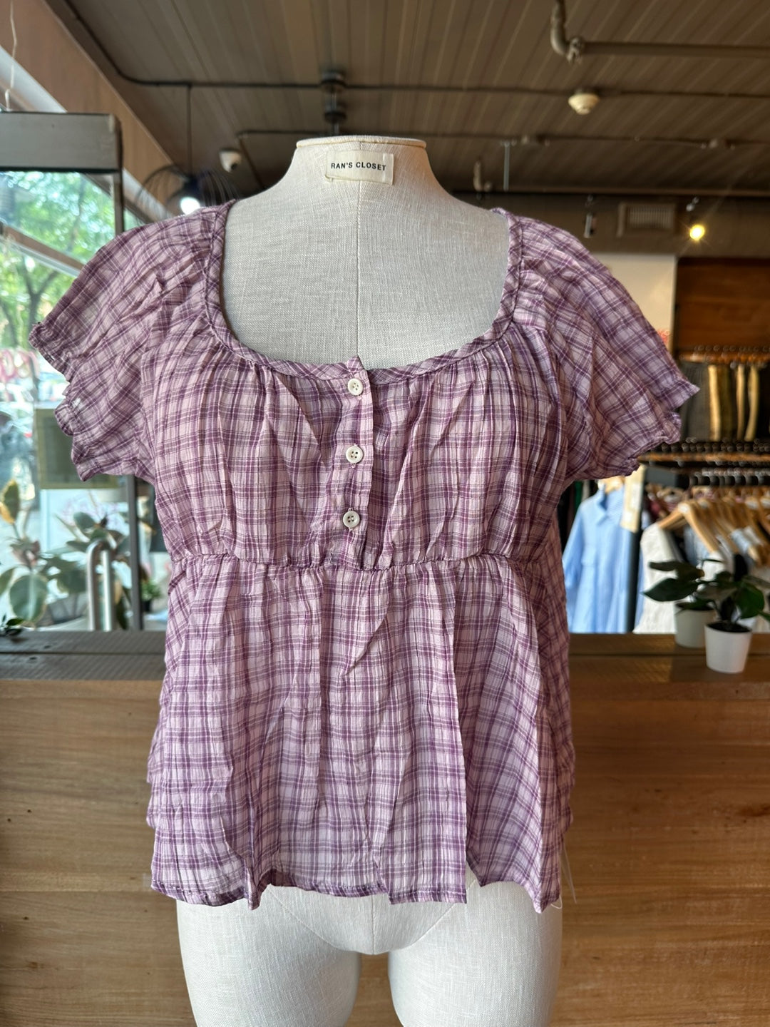 Plaid Baby Doll Top