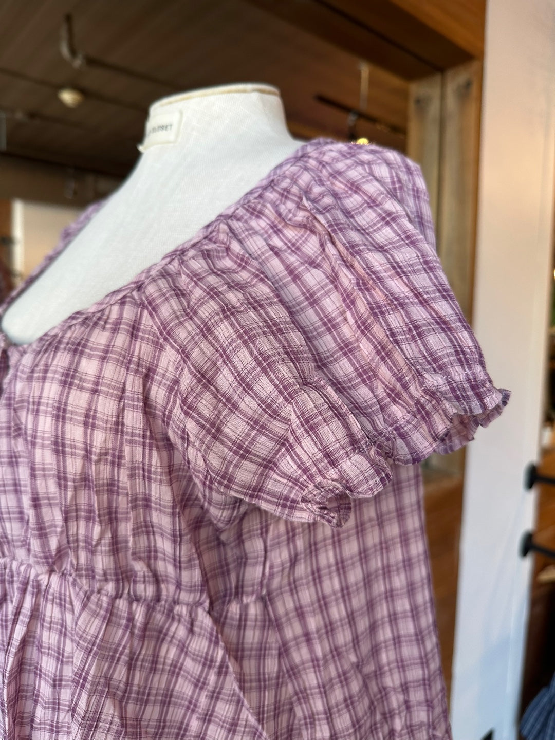 Plaid Baby Doll Top